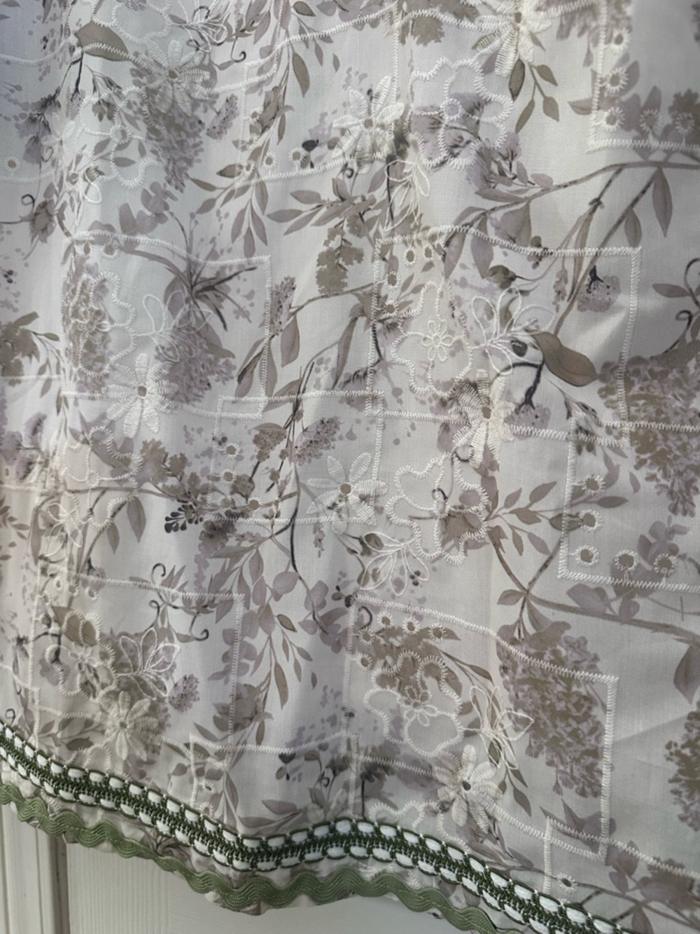 English Factory Cream and Olive Floral Embroidered Tunic Dress - Picture 5 of 7